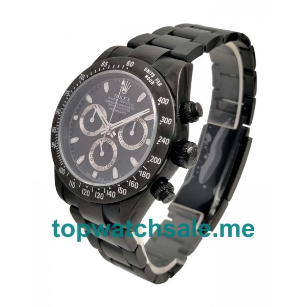 UK High Quality Rolex Daytona 116520 Fake Watches With Black Dials For Sale