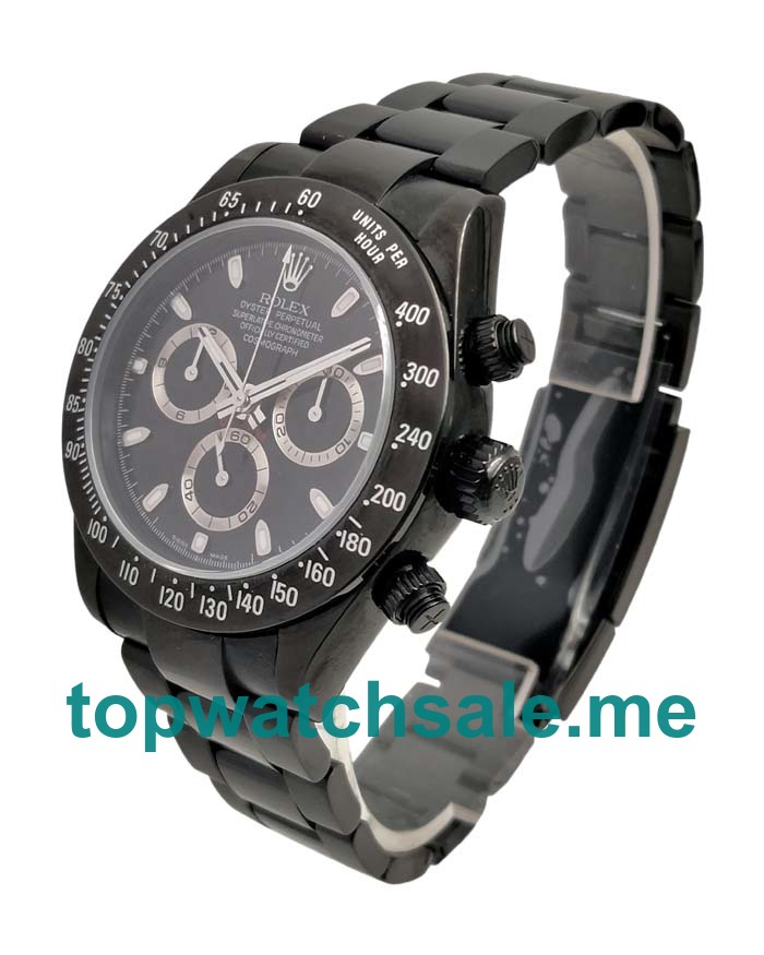 UK High Quality Rolex Daytona 116520 Fake Watches With Black Dials For Sale