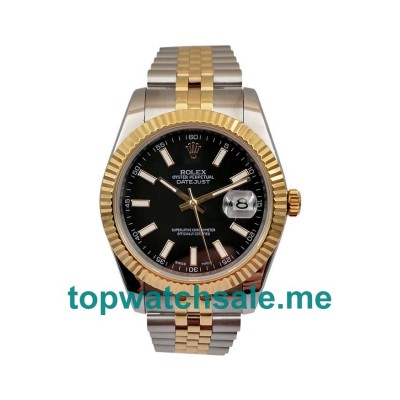 UK Swiss Movement Replica Rolex Datejust II 116333 41MM EW Stainless Steel & Yellow Gold Black Dial Swiss 3235 Watches