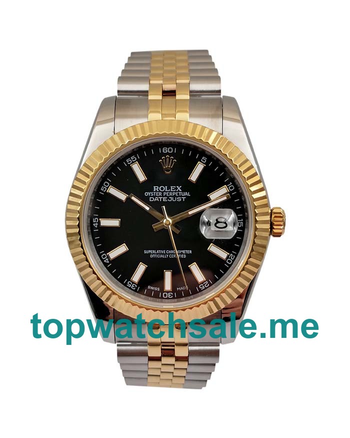 UK Swiss Movement Replica Rolex Datejust II 116333 41MM EW Stainless Steel & Yellow Gold Black Dial Swiss 3235 Watches