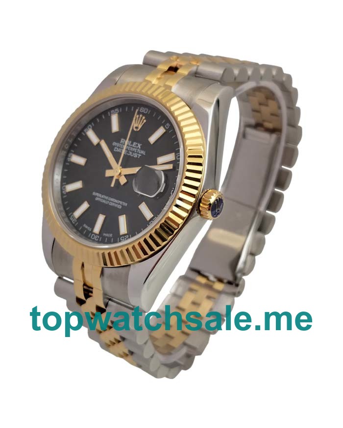 UK Swiss Movement Replica Rolex Datejust II 116333 41MM EW Stainless Steel & Yellow Gold Black Dial Swiss 3235 Watches