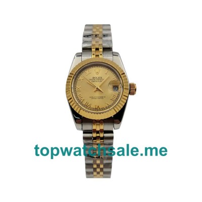 UK 26MM Champagne Dials Rolex Lady-Datejust 69173 Replica Watches