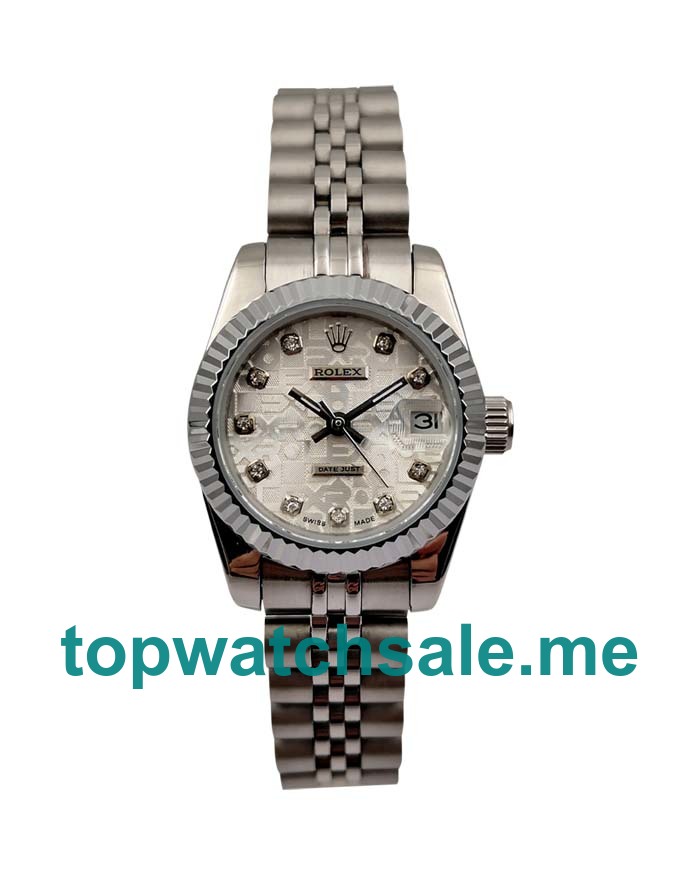 UK 26MM Silver Dials Rolex Lady-Datejust 79174 Replica Watches