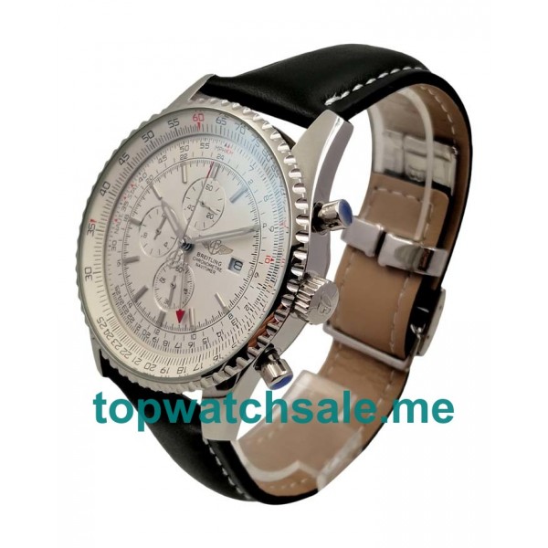 UK 46.5MM White Dials Breitling Navitimer World A24322 Replica Watches