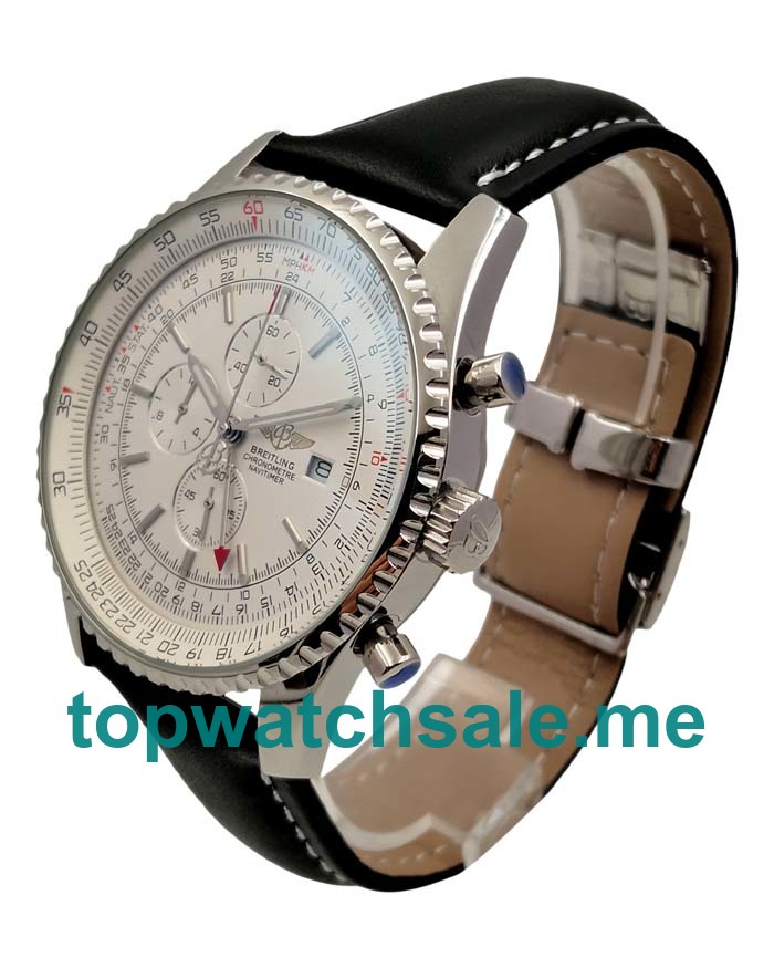 UK 46.5MM White Dials Breitling Navitimer World A24322 Replica Watches