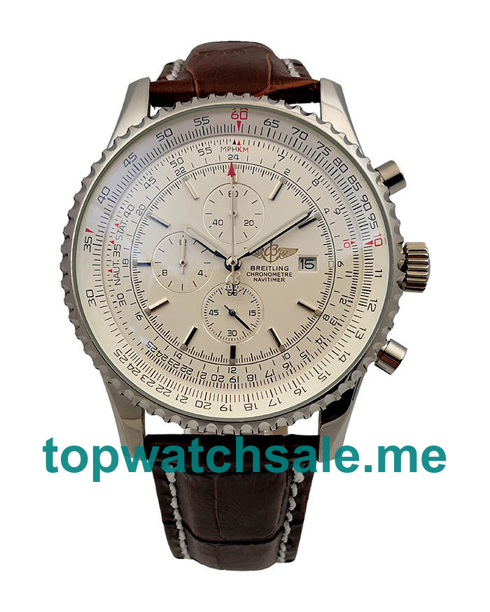 UK 46MM White Dials Breitling Navitimer World A24322 Replica Watches