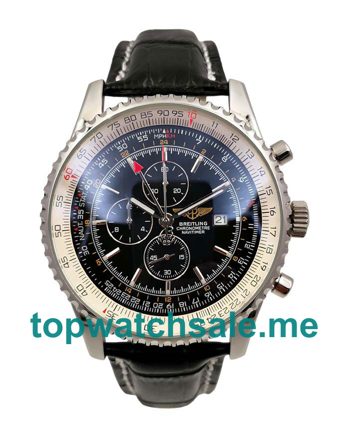 UK 46MM Steel Cases Breitling Navitimer World A24322 Replica Watches