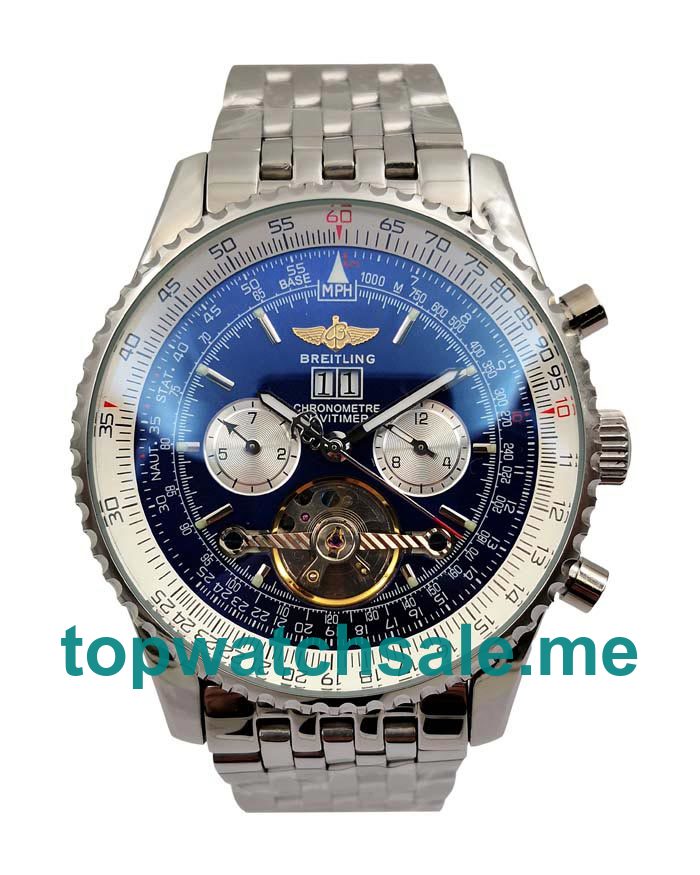 UK 47MM Blue Dials Breitling Navitimer World A24322 Replica Watches