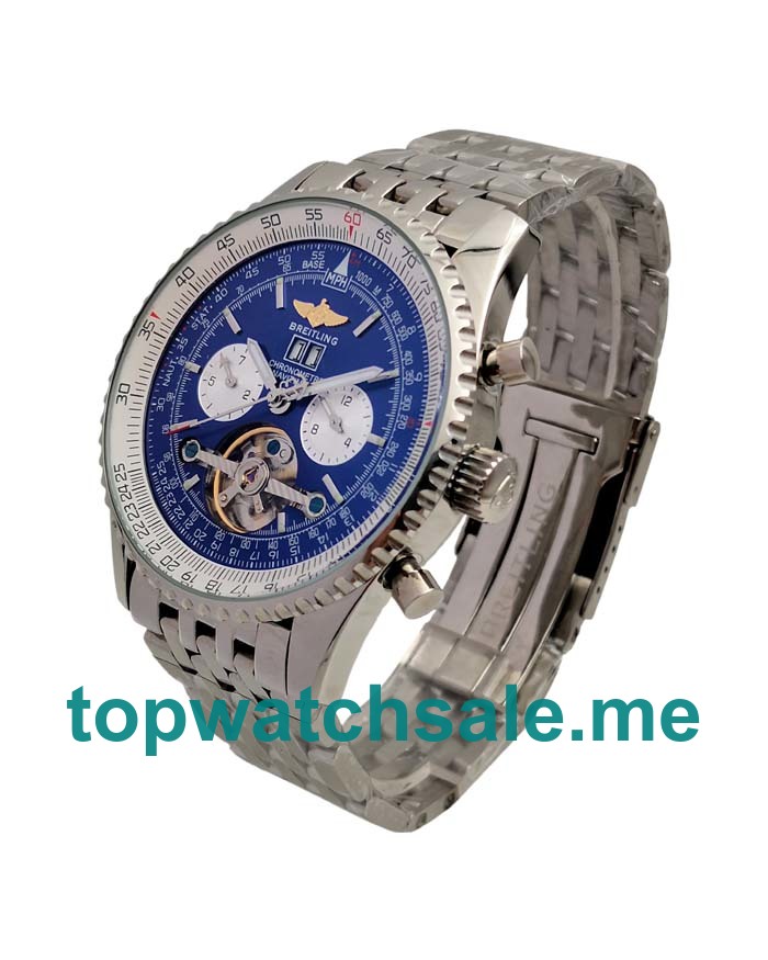 UK 47MM Blue Dials Breitling Navitimer World A24322 Replica Watches