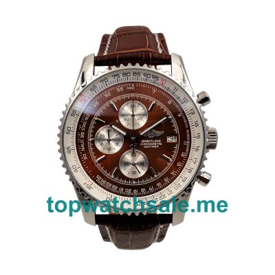 UK 46.5MM Brown Dials Breitling Navitimer World A24322 Replica Watches