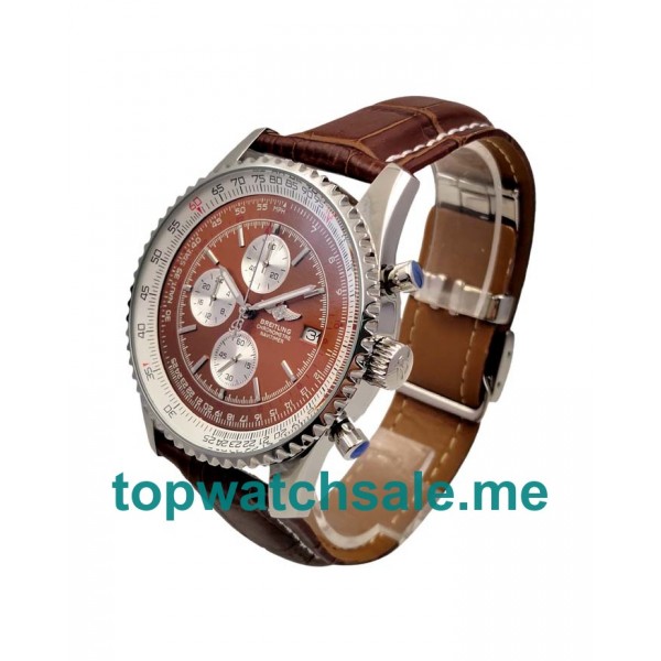 UK 46.5MM Brown Dials Breitling Navitimer World A24322 Replica Watches