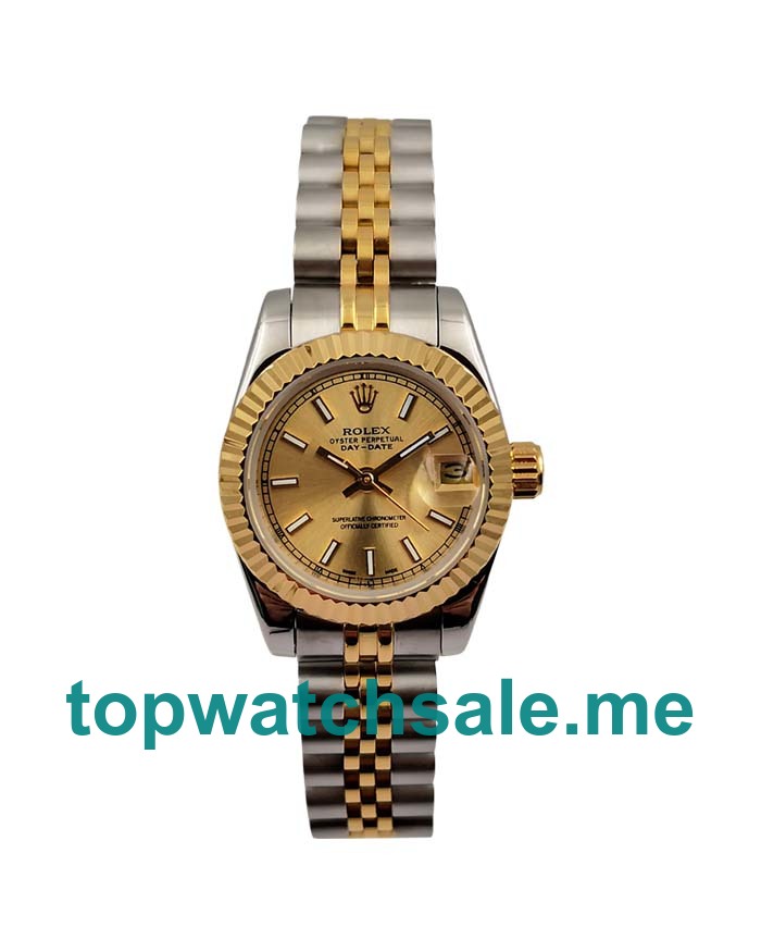 UK 26MM Champagne Dials Rolex Lady-Datejust 179173 Replica Watches
