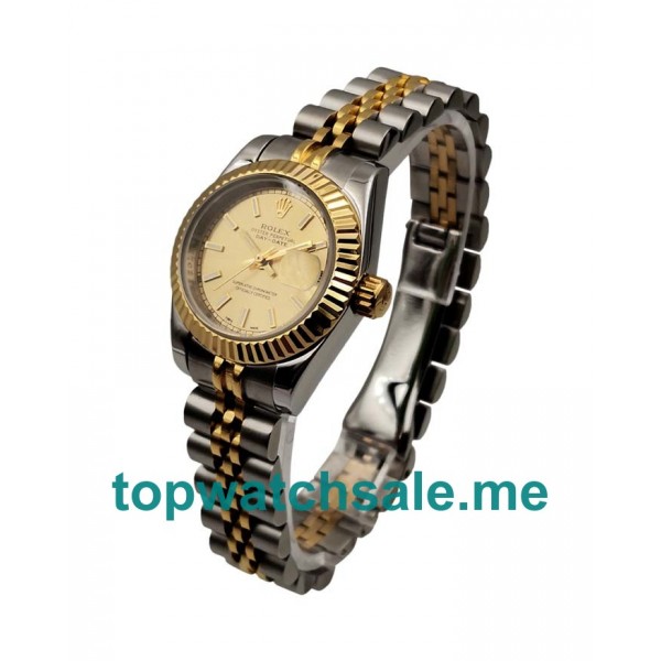 UK 26MM Champagne Dials Rolex Lady-Datejust 179173 Replica Watches