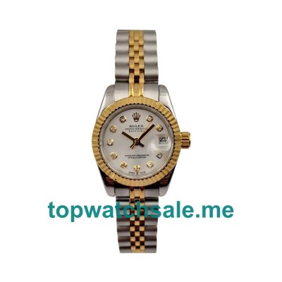 UK 26MM Silver Dials Rolex Lady-Datejust 179173 Replica Watches
