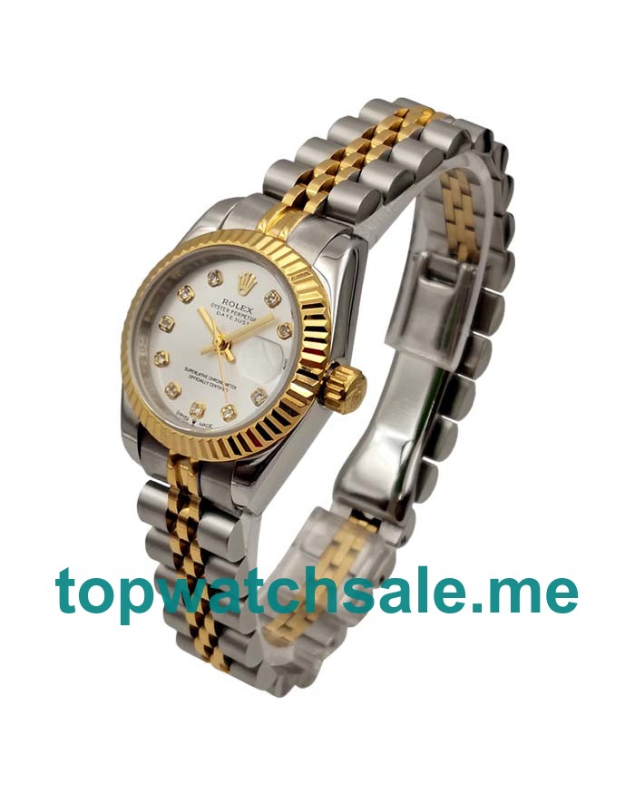 UK 26MM Silver Dials Rolex Lady-Datejust 179173 Replica Watches