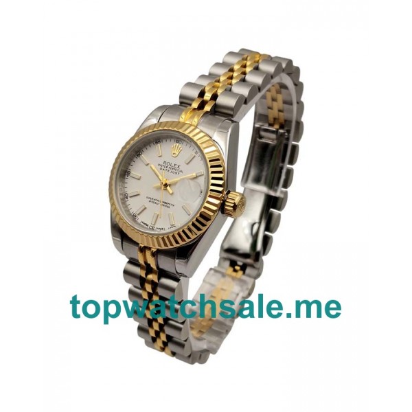 UK 26MM White Dials Rolex Lady-Datejust 179173 Replica Watches