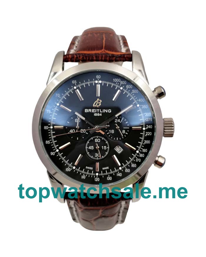 UK 46MM Black Dials Breitling Transocean Chronograph AB015212 Replica Watches