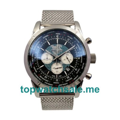 UK 46MM Black Dials Breitling Transocean Chronograph AB0510U4 Replica Watches