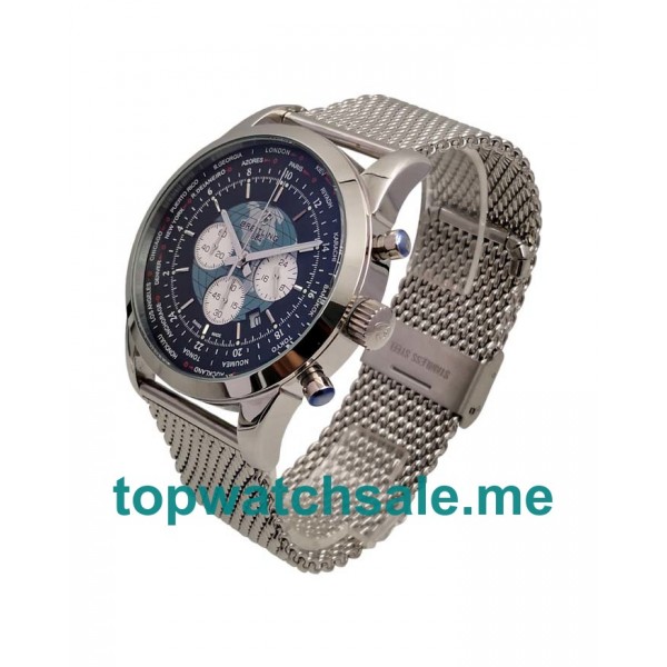 UK 46MM Black Dials Breitling Transocean Chronograph AB0510U4 Replica Watches