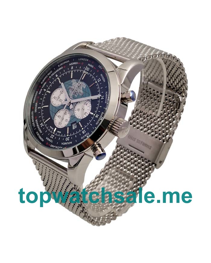 UK 46MM Black Dials Breitling Transocean Chronograph AB0510U4 Replica Watches
