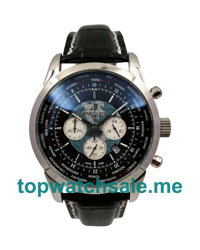 UK 46MM Black Dials Breitling Transocean Chronograph AB0510U4 Replica Watches