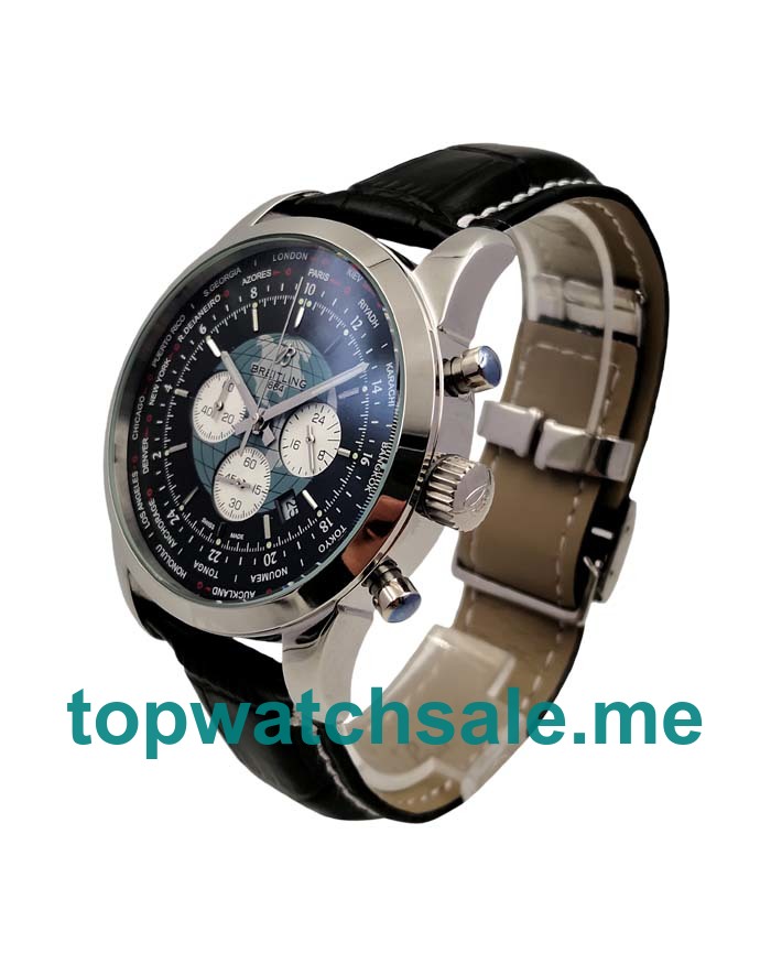 UK 46MM Black Dials Breitling Transocean Chronograph AB0510U4 Replica Watches