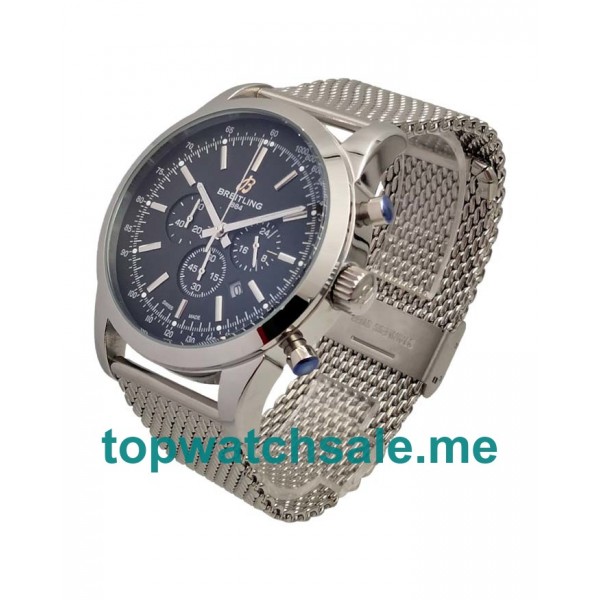 UK 45.5MM Black Dials Breitling Transocean AB015212 Replica Watches