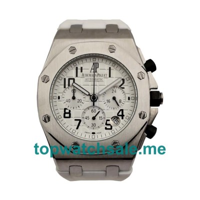 UK 42MM White Rubber Straps Audemars Piguet Royal Oak Offshore 26283ST.OO.D010CA.01 Replica Watches