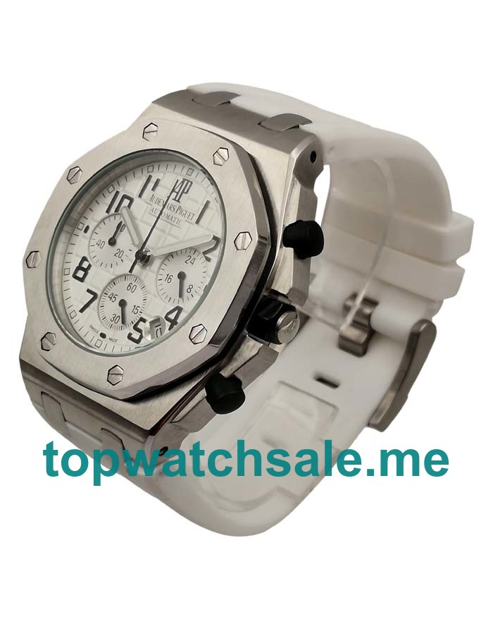 UK 42MM White Rubber Straps Audemars Piguet Royal Oak Offshore 26283ST.OO.D010CA.01 Replica Watches