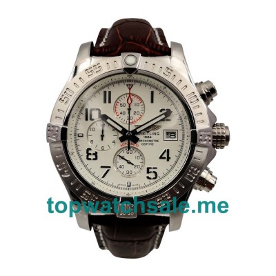 UK 48.4MM White Dials Breitling Super Avenger A13370 Replica Watches