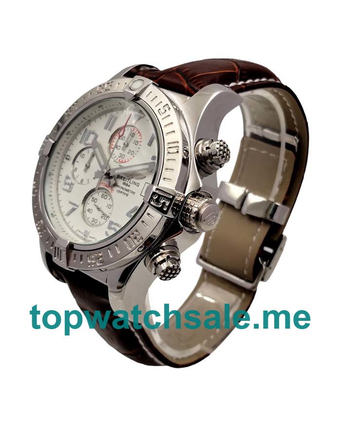UK 48.4MM White Dials Breitling Super Avenger A13370 Replica Watches