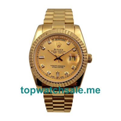 UK 36MM Champagne Dials Rolex Day-Date 118238 Replica Watches