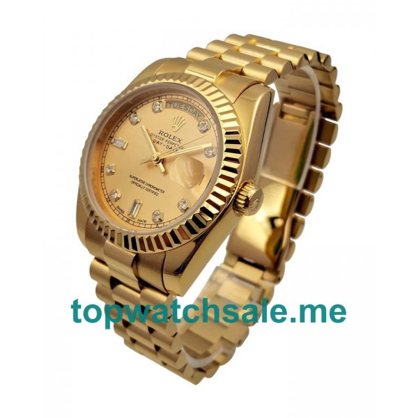 UK 36MM Champagne Dials Rolex Day-Date 118238 Replica Watches