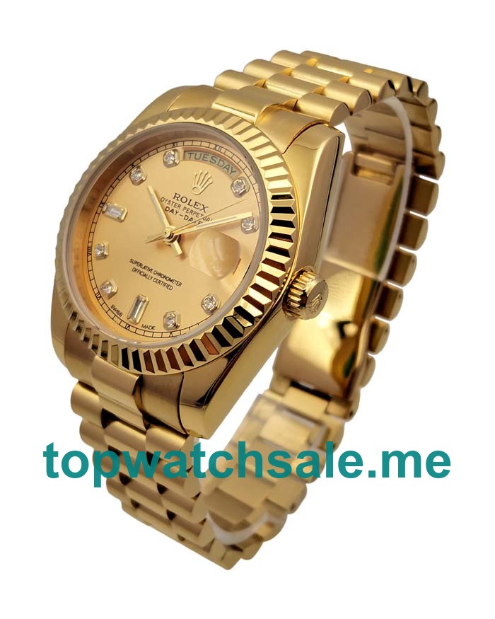 UK 36MM Champagne Dials Rolex Day-Date 118238 Replica Watches