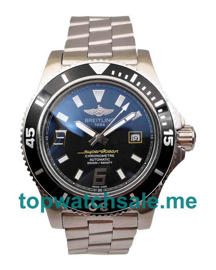 UK 44MM Black Dials Breitling Superocean A17391 Replica Watches UK 44MM Black Dials Breitling Superocean A17391 Replica Watches