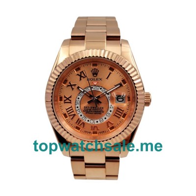 UK 40.5MM Champagne Dials Rolex Sky-Dweller 326935 Replica Watches