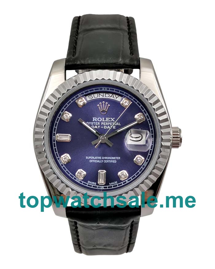 UK 36MM Blue Dials Rolex Day-Date 118139 Replica Watches