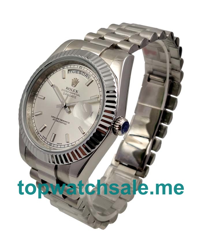 UK 41MM White Gold Replica Rolex Day-Date II 218239 Watches