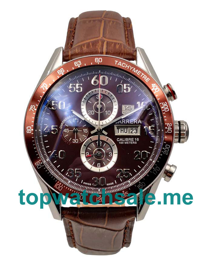 UK 44MM Brown Dials TAG Heuer Carrera CV2A1S.FC6236 Replica Watches