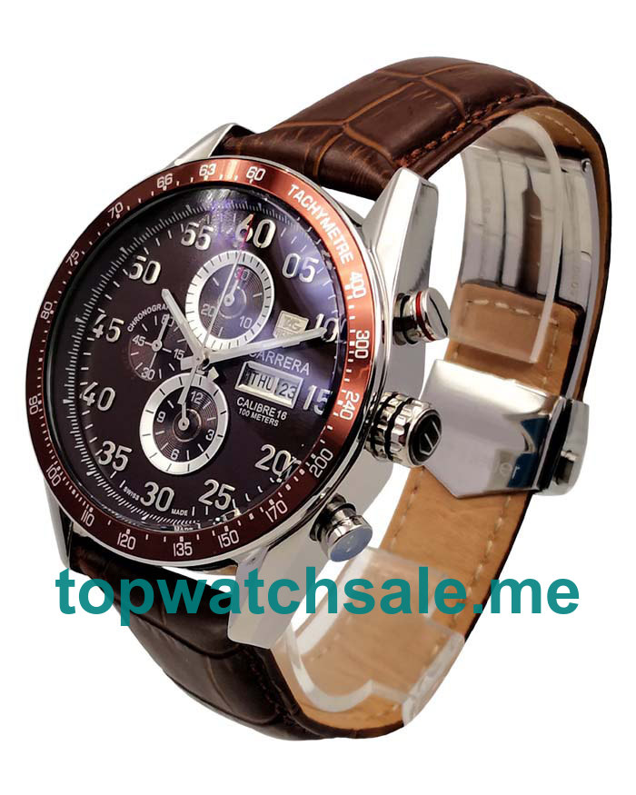 UK 44MM Brown Dials TAG Heuer Carrera CV2A1S.FC6236 Replica Watches