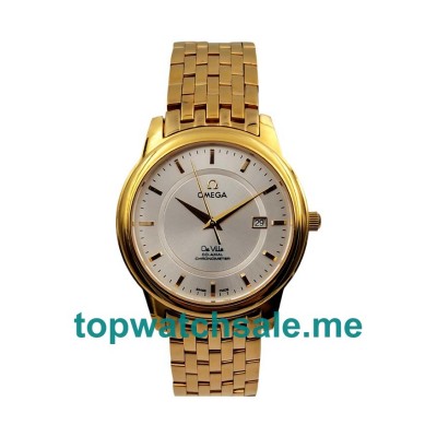 UK 36.5MM Silver Dials Omega De Ville Prestige 4174.31.00 Replica Watches