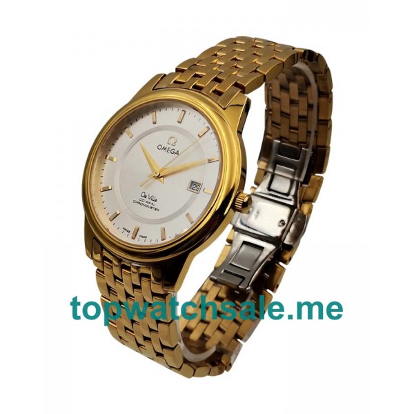 UK 36.5MM Silver Dials Omega De Ville Prestige 4174.31.00 Replica Watches
