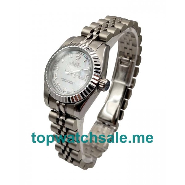 UK 26MM White Mother Of Pearl Dials Rolex Lady-Datejust 179174 Replica Watches