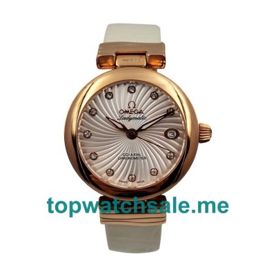 UK 34MM White Mother-of-pearl Dials Omega De Ville Ladymatic 425.63.34.20.55.001 Replica Watches