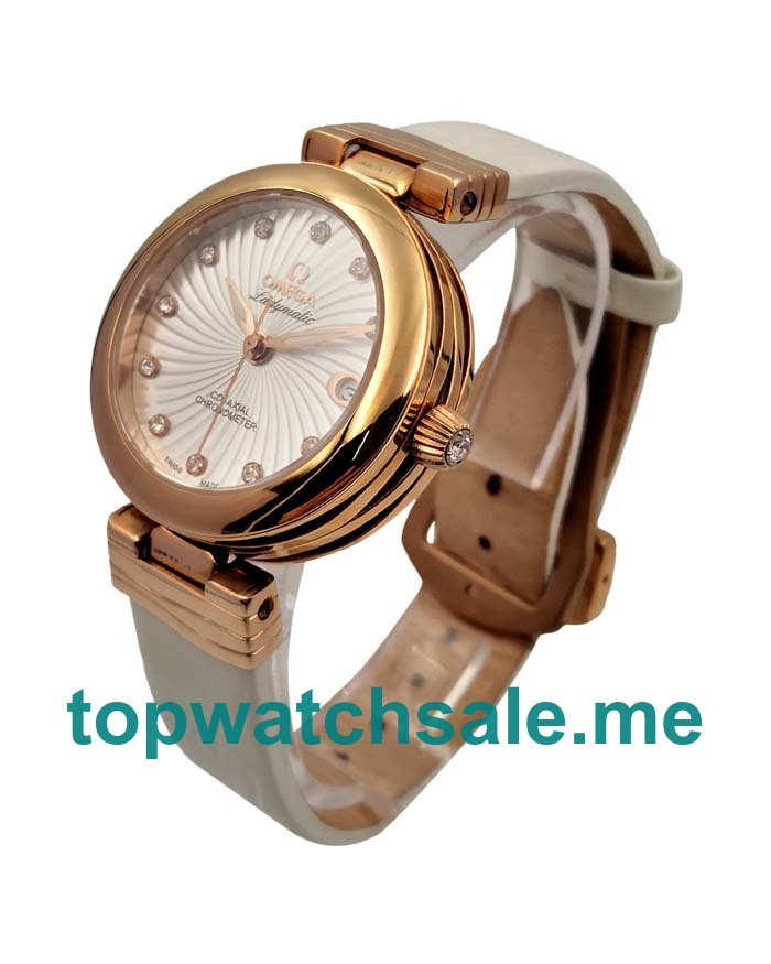 UK 34MM White Mother-of-pearl Dials Omega De Ville Ladymatic 425.63.34.20.55.001 Replica Watches