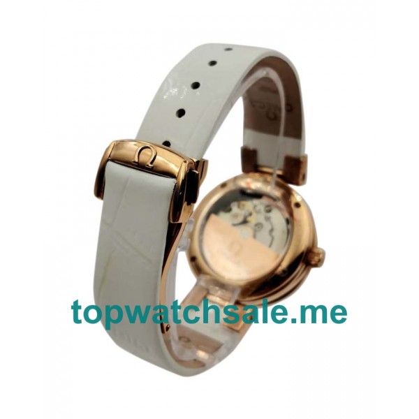 UK 34MM White Mother-of-pearl Dials Omega De Ville Ladymatic 425.63.34.20.55.001 Replica Watches