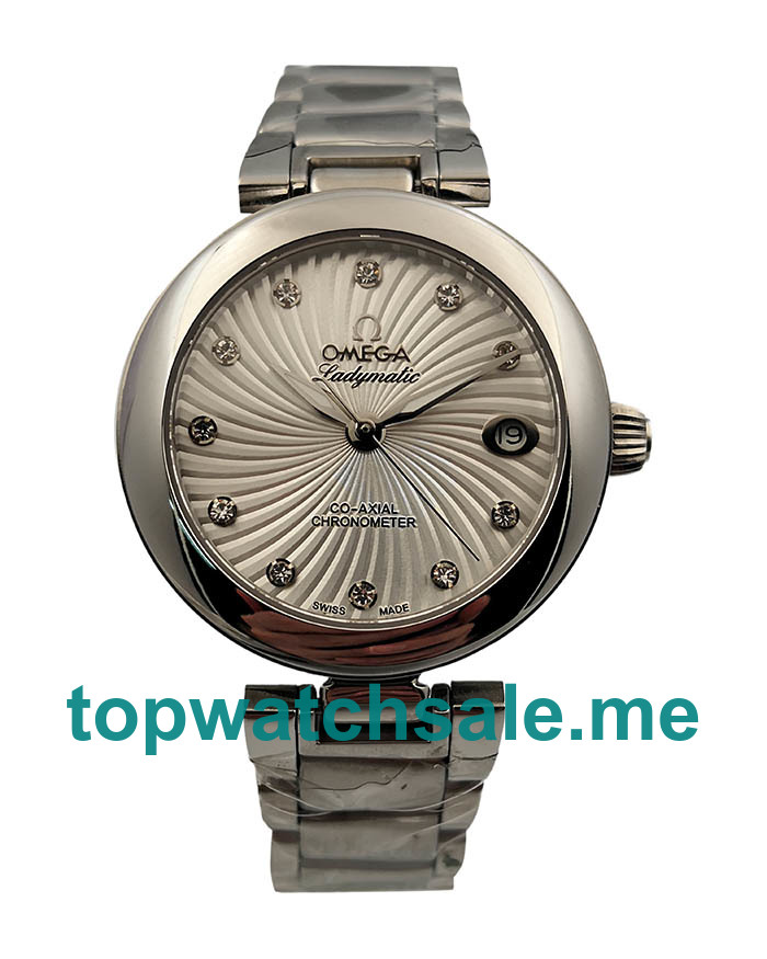 UK 34MM White Mother Of Pearl Dials Omega De Ville Ladymatic 425.30.34.20.55.001 Replica Watches