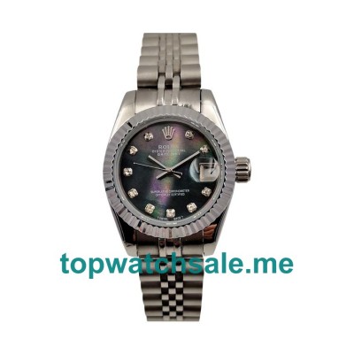 UK 26MM Black Mother Of Pearl Dials Rolex Lady-Datejust 79174 Replica Watches