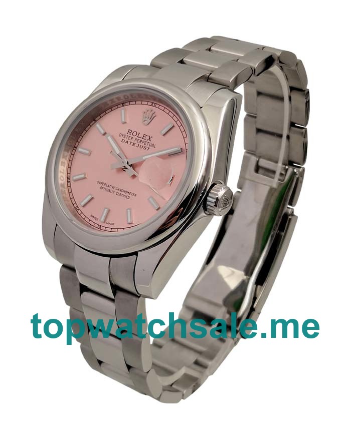 UK 36MM Pink Dials Rolex Datejust 116200 Replica Watches