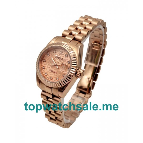 UK 26MM Replica Rolex Lady-Datejust 179175 Rose Gold Watches